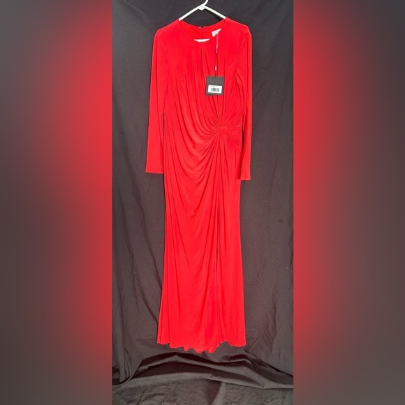 Mac Duggal Red Long Sleeve Dress size 10 best for size 12-14 - Picture 4 of 7